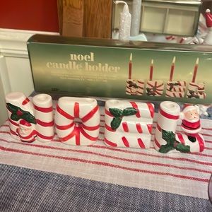 Vintage Giftco Santa Noel candleholders